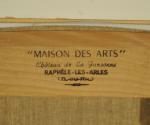 Robert HUMBLOT (1907-1962)."Cabanes de Gardiens aux Saintes-Maries".Huile sur toile signée...