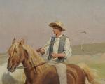 Jules Antoine VOIRIN (1833-1898). Le guardian et le cheval camarguais....
