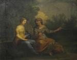 Andries Cornelis LENS (1739-1822), attribué à. Vertumne et Pomone.Huile sur...