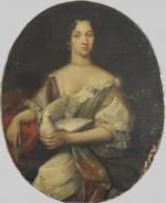 École FRANÇAISE du début du XVIIIème.Portrait d'une dame à la...
