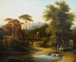 Attribué à Jean-Victor BERTIN (Paris, 1767 - Paris, 1842).Paysage italien.Sur...
