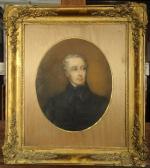 École FRANÇAISE du XIXème siècle.Portrait d'homme.Pastel de forme ovale.36,5 x...