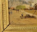 Eugène GALLIEN-LALOUE (Paris, 1854 - Chérence, 1941)Navire mouillant dans un...