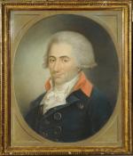Charles-Jean HUET (XVIIIème).Portrait d'un révolutionnairePastel sur papier signé et daté...