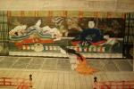 JAPON - XIXe. ENCRE  et couleurs sur papier représentant...