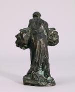 Aimé-Jules DALOU (Paris, 1838 - 1902)La lieuse de fagot.Bronze patiné...