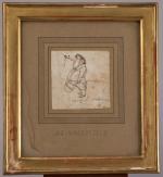 Jean-Jacques GRANDVILLE  (1803-1847)
Portrait charge de M. Dument, médecin. 
Encre...