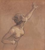Jules DALOU (Paris 1838 - 1902)Etude pour une femme levant...