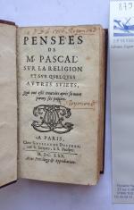 PASCAL, Blaise. 
Pensées de M. Pascal sur la religion et...