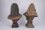 Friedrich GOLDSCHEIDER (1845-1897)
Deux bustes de femmes berbères.

Deux plâtres patinés polychrome...
