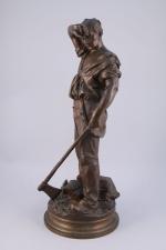 Adrien-Étienne GAUDEZ (Lyon, 1845 - Neuilly-sur-Seine, 1902)Le bûcheron.Épreuve en bronze...