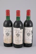 SAINT-ESTÈPHE. La Dame de Montrose, J-L Charmolüe, 1984. 3 bouteilles...
