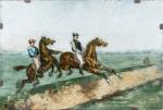 Félix LAFOND (1815-1901)Les Jockey, le derby d'Epsom, c. 1880.Plaque en...