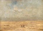 Godefroy de HAGEMANN (1820-1877)
Le désert, 1874.
Toile. 
Haut. 32, Larg. 45,5...