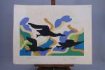 Charles LAPICQUE (Théizé, 1898 - Orsay, 1988)"Les cormorans", 1970 et...