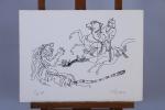 Charles LAPICQUE (Théizé, 1898 - Orsay, 1988)"Le tigre des Ming",...