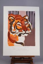 Charles LAPICQUE (Théizé, 1898 - Orsay, 1988)"Le Tigre", 1961, deux...