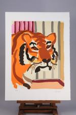 Charles LAPICQUE (Théizé, 1898 - Orsay, 1988)"Le Tigre", 1961, deux...