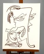 Charles LAPICQUE (Théizé, 1898 - Orsay, 1988)Figure.Papier. Signé bas à...