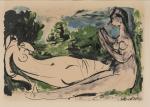 Pablo PICASSO (Malaga, 1881 - Mougins 1973)"Femme nue et joueuse...