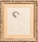 Jules PASCIN (Vidin, 1885 - Paris, 1930)Jeune fille étendue. Aquarelle,...
