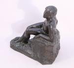 Raymond Jacques SABOURAUD (Nantes, 1864 - Paris, 1938)Modèle assis, 1932.Bronze...