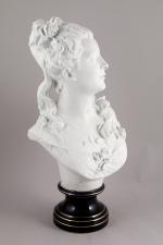 Albert Ernest CARRIER-BELLEUSE (1824 - 1887)Buste de femme à la...