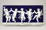 BLOIS. Adrien THIBAULT (1844-1918). PLAQUE en céramique émaillée à décor...