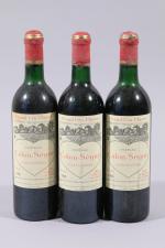 SAINT-ESTÈPHE, Château Calon-Ségur/Grand Cru Classé, 1988, 3 bouteilles, TLB, taches.
