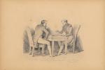 Nicolas-Toussaint CHARLET (1792-1845). Napoléon jouant aux échecs. Dessin. Haut. 9,...