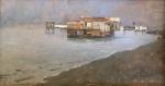 Gustave GUILLAUMET (1840-1887)Lavandières sur la côte d'Alger, 1874Panneau signé en...