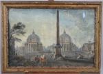 Attribué à Jean-Baptiste LALLEMAND (1716-1803)Vue de la piazza del Popolo...