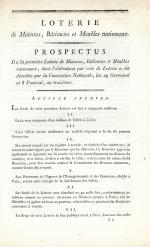 [Révolution - Loterie - Monnaies auxiliaires]" Prospectus de la loterie...