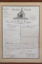 Brevet nommant Joseph Marie Dessaix (1764-1834), chef de Birgade de...
