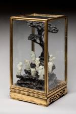 CHINE - XIXe siècle
Rocher en bois 

sur lequel sont posés...