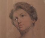 Léon Gérard CREPY (1872-?)Portrait de femme.Sanguine. Signée en bas.Haut. 23,...