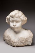 Jean René CARRIERE (1887-1982)
Buste de Bernard DUCHARNE enfant

Marbre blanc signé....