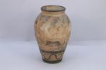René BUTHAUD (1886-1986)Vase à la danse pastorale,en céramique non vernie,...