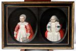 ÉCOLE ANGLAISE VERS 1633 Portrait présumé de deux jeunes enfants...