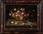 LE PSEUDO VAN KESSEL II (vers 1660-1750) Corbeille de fleurs...