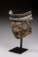 JAPON. FIN de l'ÉPOQUE HEIAN (784-1192) Masque de Gyodo en...