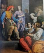 Jean MOSNIER, Ulysse découvrant Achille entre les filles de Lycomède, v. 1630-1640, huile sur toile, Haut. 188, Larg. 153 cm, collection particulière.