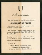 MILITANTISME PACIFISTE, POLITIQUE ET UNIVERSITAIRE, SYNDICALISME DE LENSEIGNEMENT, 1944-1960 Lot...