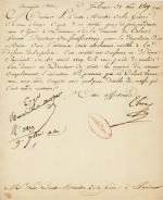 [Empire]3 piècesL.S., Florence, 31 août 1809, Elisa BONAPARTE (1777-1820), adressée...