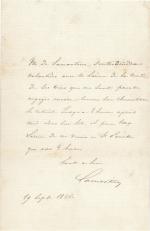 Alphonse de LAMARTINE (1790-1869)5 pièces3 L.A.S., 1834-1843, adressées à Jean-Nicolas...