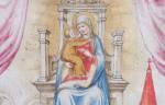 ÉCOLE FRANÇAISE DU XVIIe Enluminure : saints intercédant auprès de...