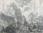 GIOVANNI BATTISTA PIRANESI (1720-1778)Fantaisie de ruines avec la statue de...