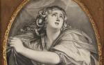 D'APRÈS JEAN AUGUSTE DOMINIQUE INGRES (1780-1867)Portrait de femme éploréeGravure.Haut. 20,...