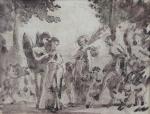 D'APRÈS PIERRE-PAUL PRUD'HON (1758-1823)Scène de l'histoire ancienneLavis. Haut. 16, Larg....