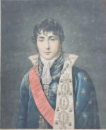 UNE GRAVURE ANCIENNE EN COULEUR :- Portrait du Prince Eugène...